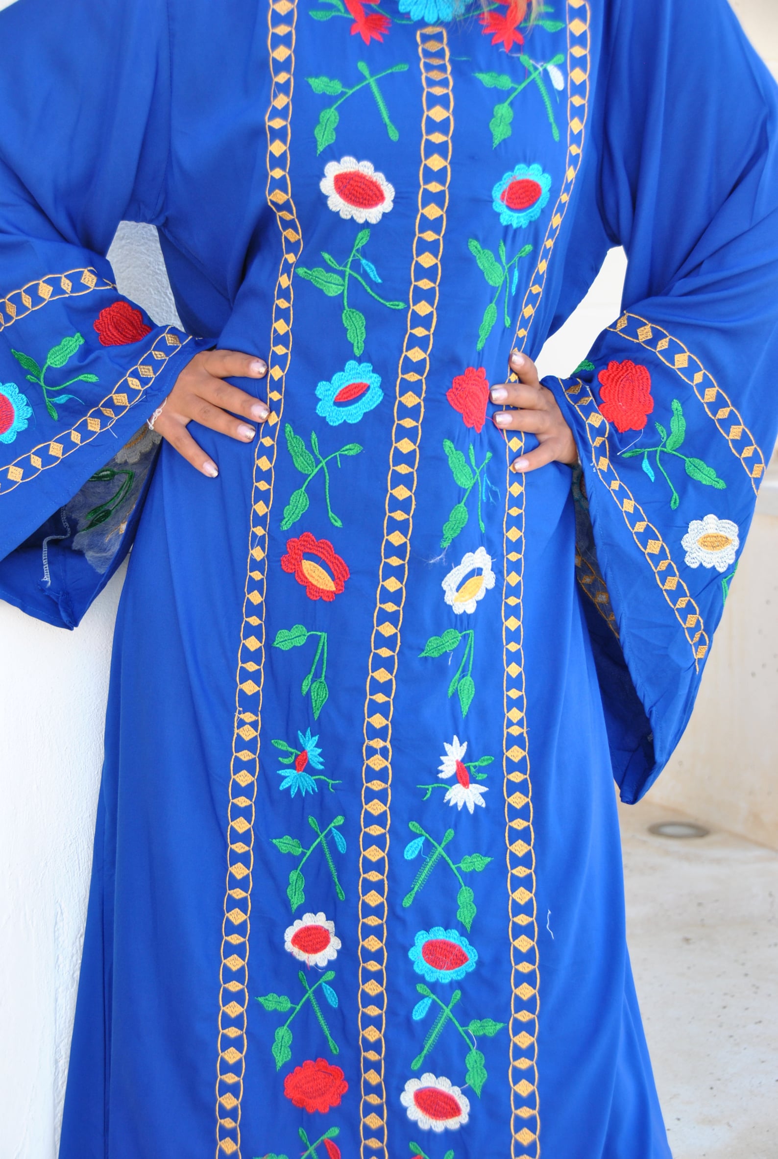 Vibrant Blue embroidered Kaftan embroidered kaftans for Etsy