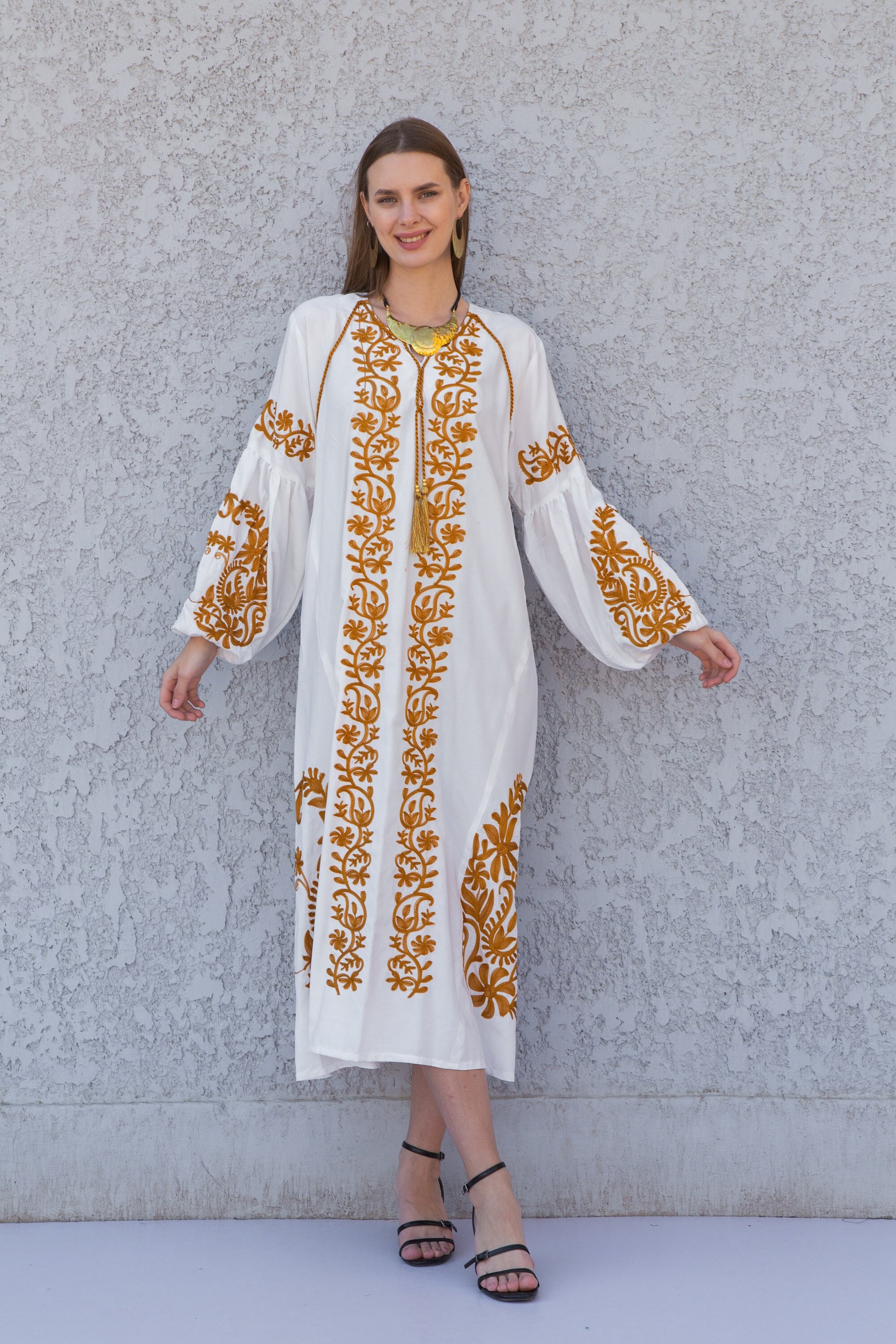 ★Ameri ELFIN EMBROIDERY CAFTAN DRESS AMERI ELFIN EMBROIDERY CAFTAN DRESS ELFIN EMBROIDERY CAFTAN DRESS