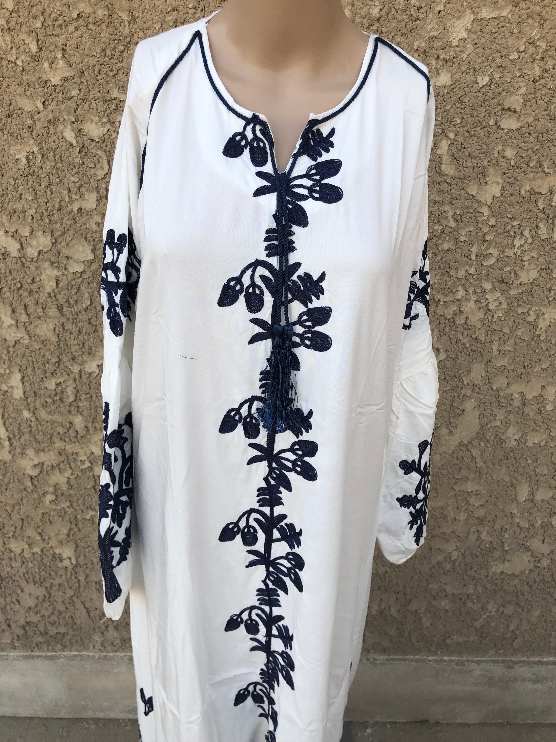 white cotton caftan