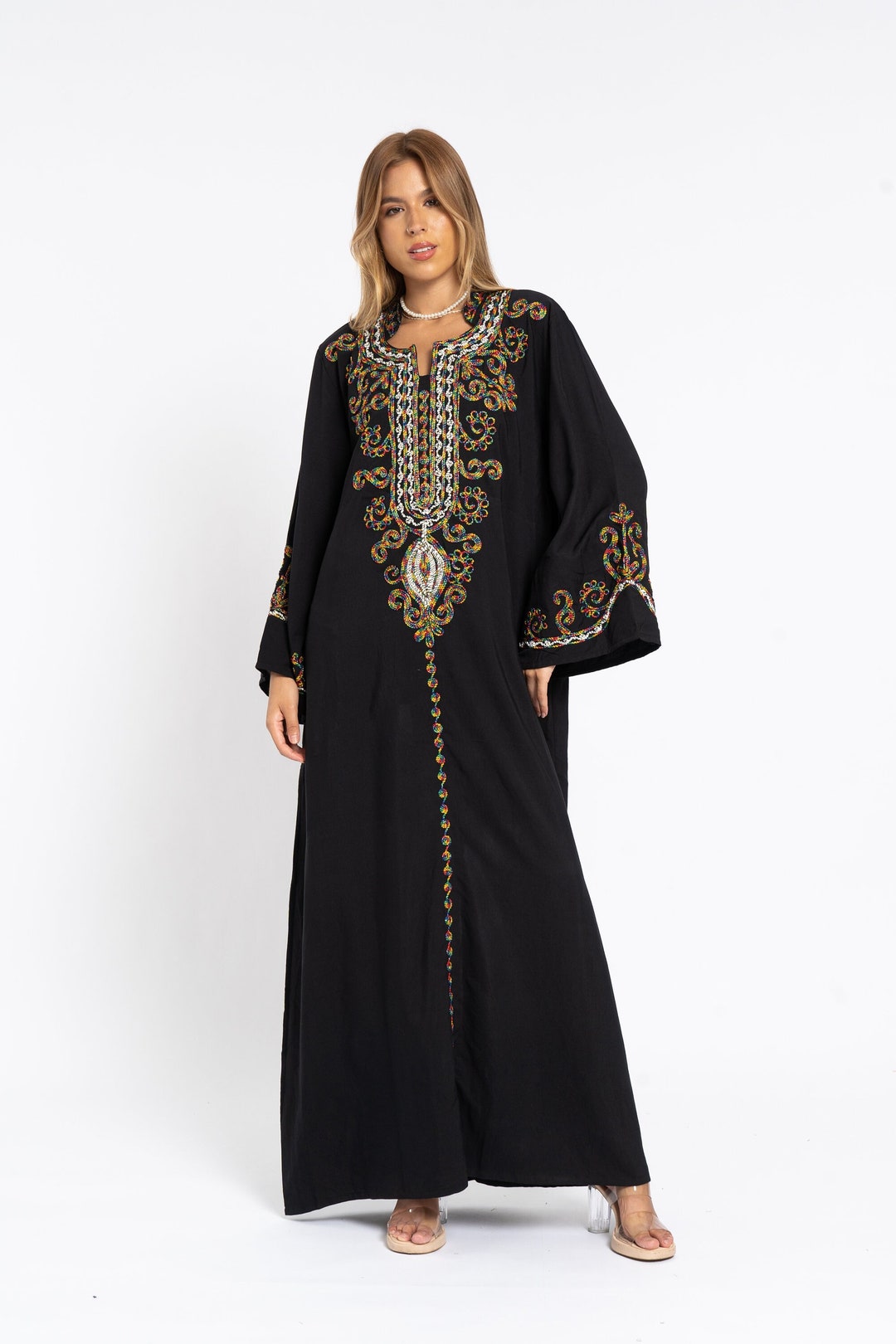 Black Embroidered Kaftan main image 0