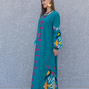 Modest kaftan designer sleeve Teal main image 0