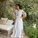 Boho white summer Kaftan, Long sleeve cotton Kaftan dress, Colorful embroidered Kaftan dress, kaftan maxi dress, Caftans for women, Caftans