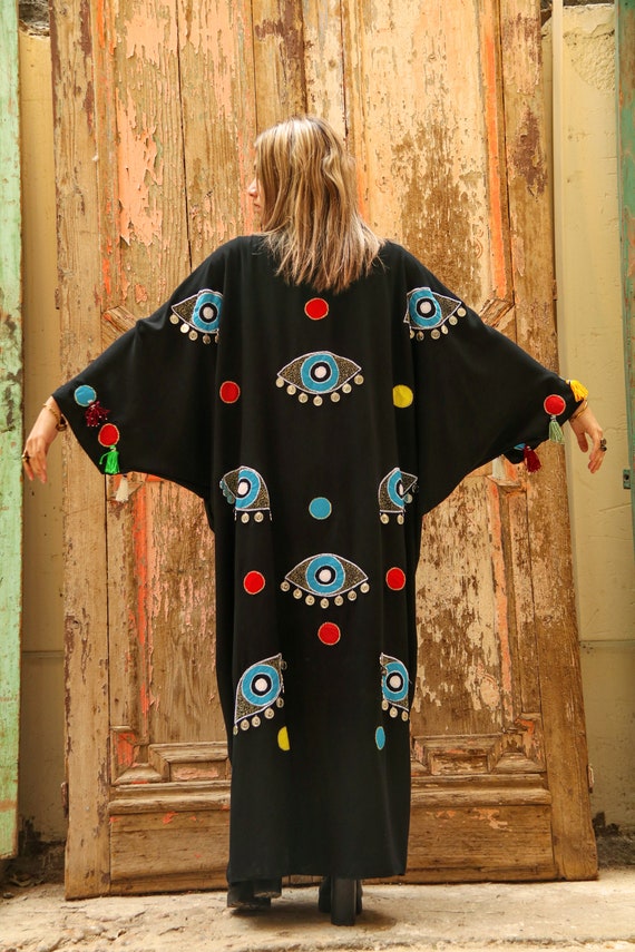 Black boho cardigan deals