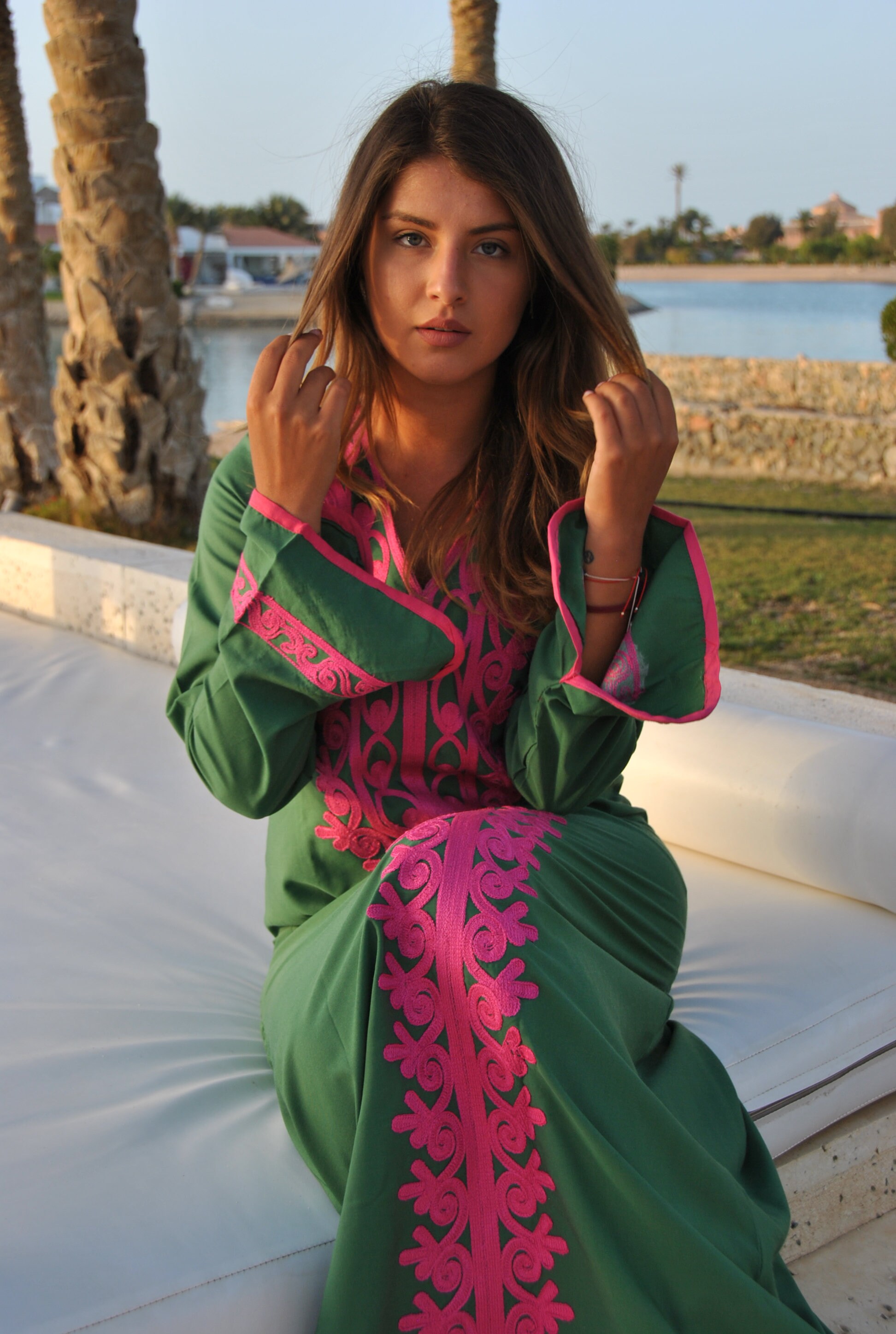 Caftano Lungo Boho Africano Maniche Kimono, Floreale Viola, Taglia Unica Plus, Fatto A Mano In India - Foto 2