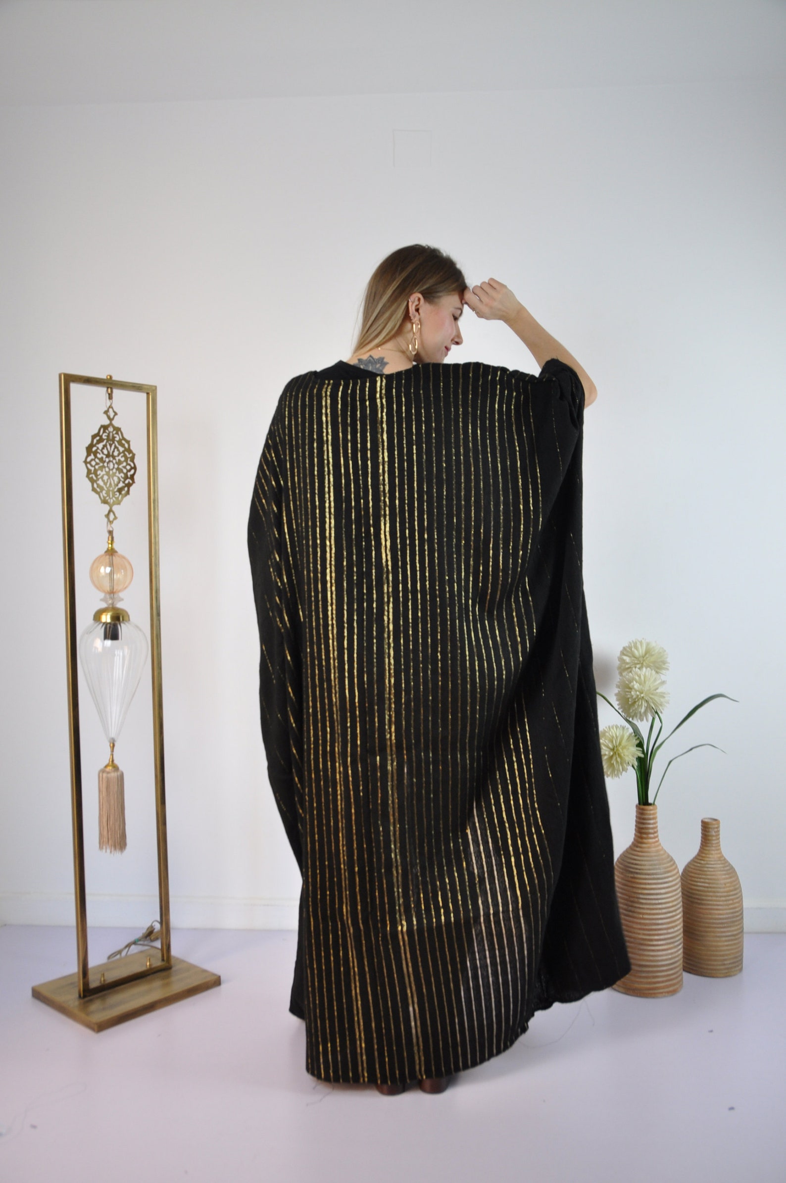 Black Vintage Abaya Hand Embroidered Kimono Winter Abaya | Etsy