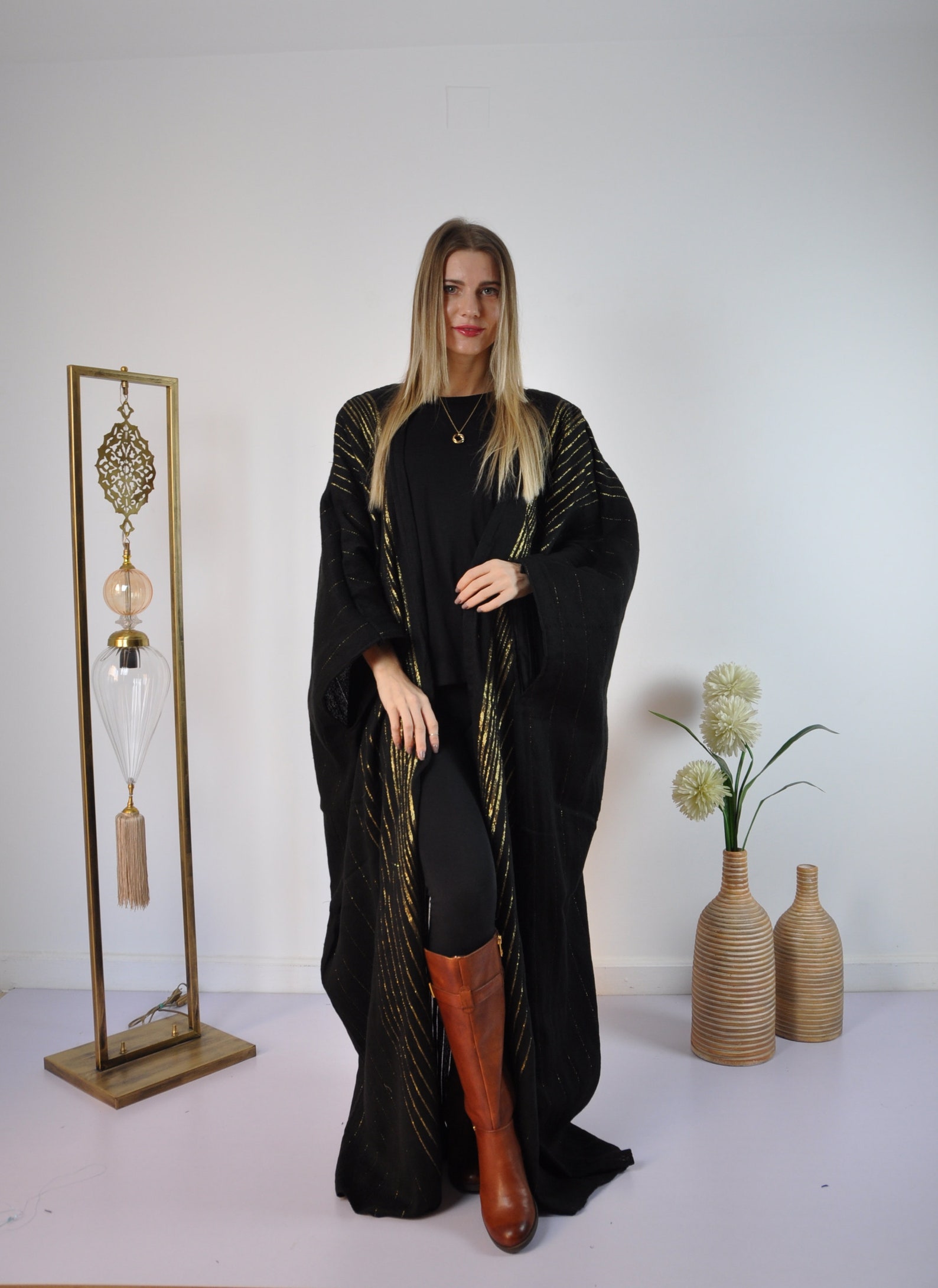 Black Vintage Abaya Hand Embroidered Kimono Winter Abaya - Etsy