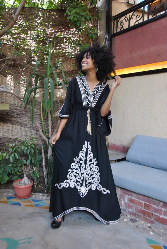 Chic Plus Size Butterfly Kaftan Dress 