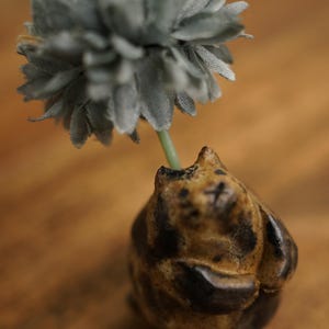Handgemaakte keramische mini kattenbloempot, kattenvaas, bureaudecoraties