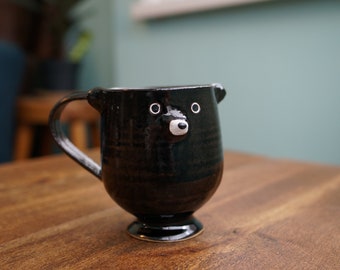 Ceramic Handmade Shinny Brown Bear Mug with Handle ,Bear Tea Cup,Pottery Mug,Handmade Ceramic Mug,Cute Ceramic