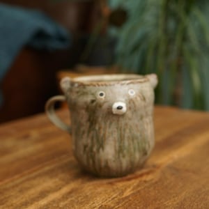 Ceramic Handmade Bear Tea Mug, Bear Mug,Pottery Mug,Handmade Ceramic Mug,Cute Ceramic