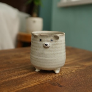 Ceramic Handmade Four Legs Bear Tea Cup,Bear Mug,Pottery Mug,Handmade Ceramic Mug,Cute Ceramic