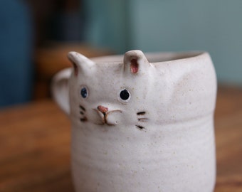 Ceramic Handmade Rabbit Mug with Handle ,Rabbit Tea Cup,Pottery Mug,Handmade Ceramic Mug,Cute Ceramic