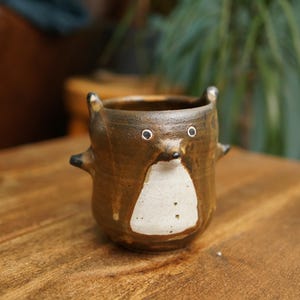 Ceramic Handmade Brown Fox Tea Cup,Fox Mug,Pottery Mug,Handmade Ceramic Mug,Cute Ceramic