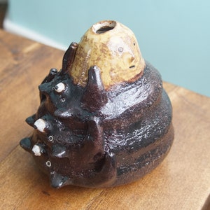 Ceramic Handmade Three Bears and The Sun Vase, Bear Sculpture