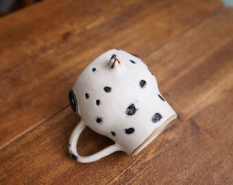 Ceramic Handmade Dalmatian Doggie Tea Cup ,Dog Tea Cup,Pottery Mug,Handmade Ceramic Mug,Cute Ceramic