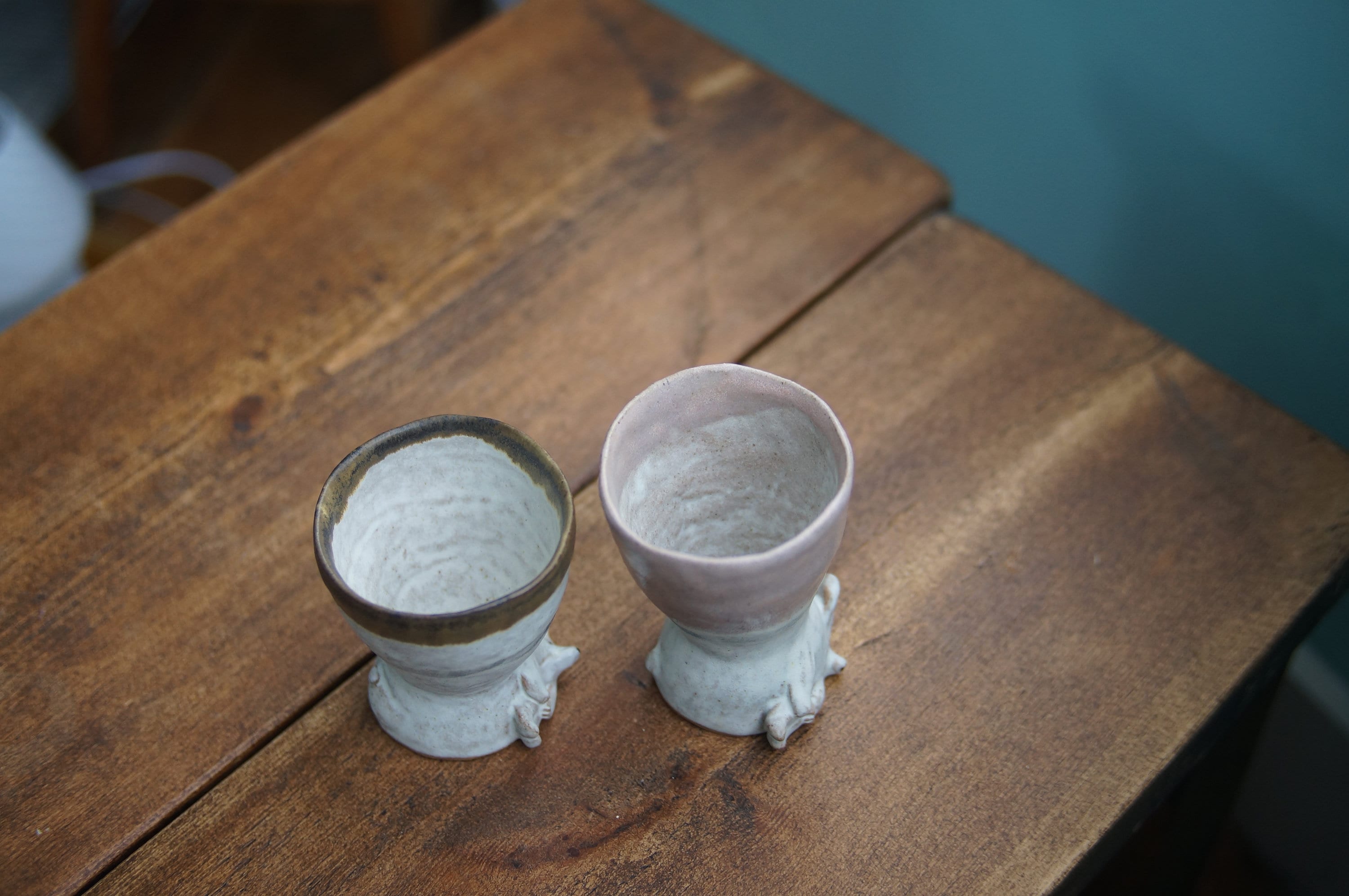 Pinched Rabbit Pottery Ceramic Handmade Hand-pinched Lying Down Fox/rabbit High Tea Cup ...