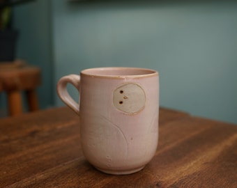 Ceramic Handmade Shinny Owl Mug with Handle ,Owl Tea Cup,Pottery Mug,Handmade Ceramic Mug