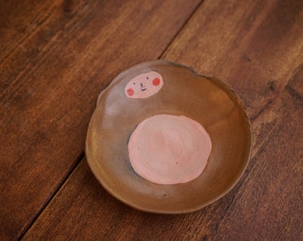 Handmade Ceramic Brown Monkey Plate