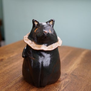 Keramik handgemachte schwarze Katze Blumentopf Vase, Tier Topf, Katzenskulptur, Katzenpflanzer Bild 7