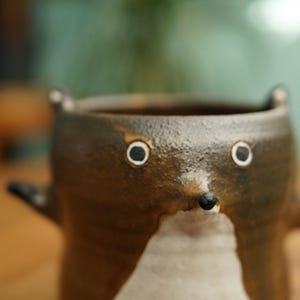 Ceramic Handmade Brown Fox Tea Cup,Fox Mug,Pottery Mug,Handmade Ceramic Mug,Cute Ceramic