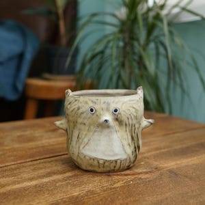 Ceramic Handmade Textured Fox Tea Cup,Fox Mug,Pottery Mug,Handmade Ceramic Mug,Cute Ceramic