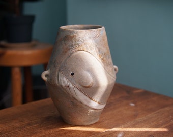 Handmade Ceramic Whale Flower Pot, Whale Vase,  Desk Decorations