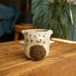 Ceramic Handmade White Dotted Polar Bear Tea Cup,Bear Mug,Pottery Mug,Handmade Ceramic Mug,Cute Ceramic
