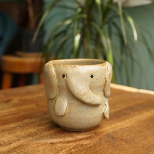 Ceramic Handmade Elephant Tea Cup,Elephant Mug,Pottery Mug,Handmade Ceramic Mug,Cute Ceramic
