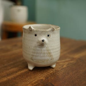 Ceramic Handmade Four Legs Fox Tea Cup,Fox Mug,Pottery Mug,Handmade Ceramic Mug,Cute Ceramic