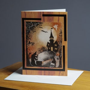 Carte de vœux A5, reproduction du tableau de sable "Halloween"