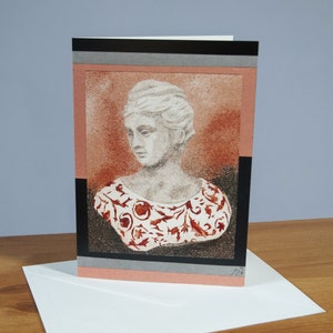Carte de vœux A5, reproduction du tableau de sable "Buste de femme"