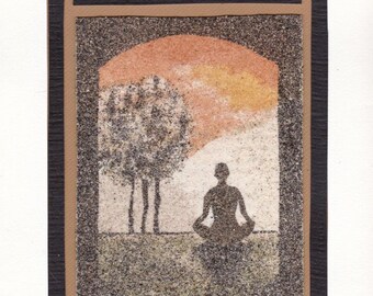 Tábua de areia natural 24x18 cm Zen e meditação