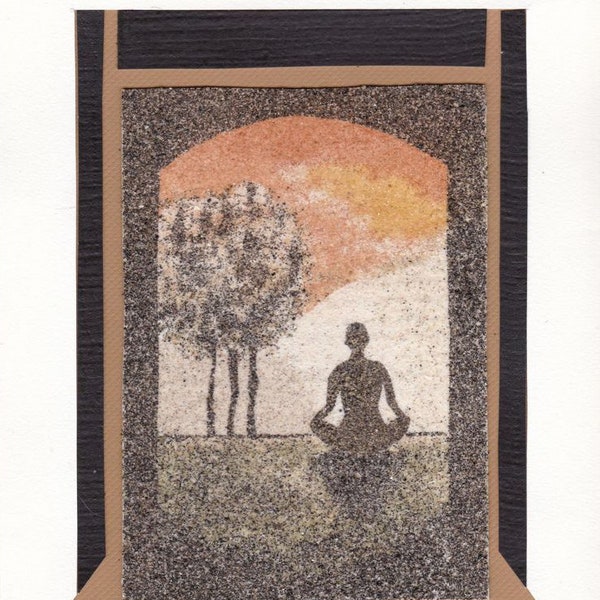 Tableau de sable naturel 24x18 cm Zen et méditation