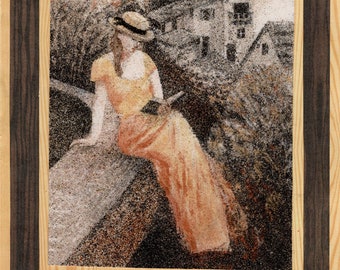 Tábua de areia natural 24x18 cm Leitura