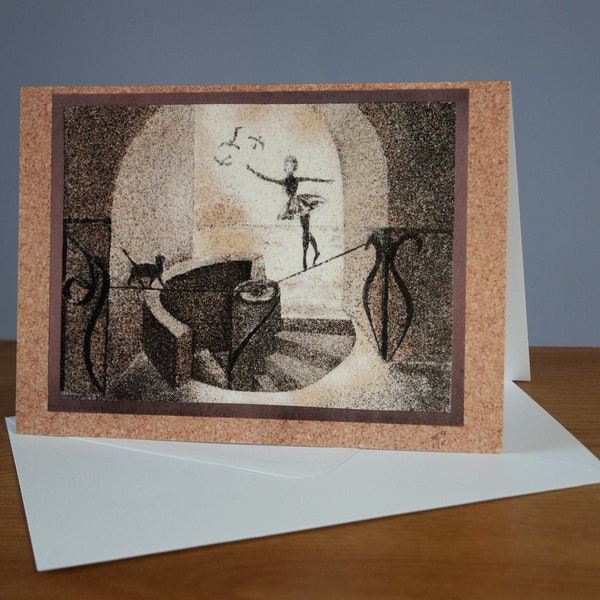 Greeting card, Reproduction of the sand painting "Tightrope walkers"