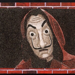 Natural sand painting 18x24 cm Dali