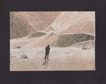 Natural sand painting 18x24 cm Desert 2