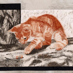 Carta de arena natural 18x24 cm Gato rojo