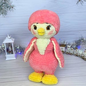 Gestrickter handgemachter Plüsch-Pinguin - Kuscheltier für Kinder, Neujahrsgeschenk, Kinderzimmerdekoration