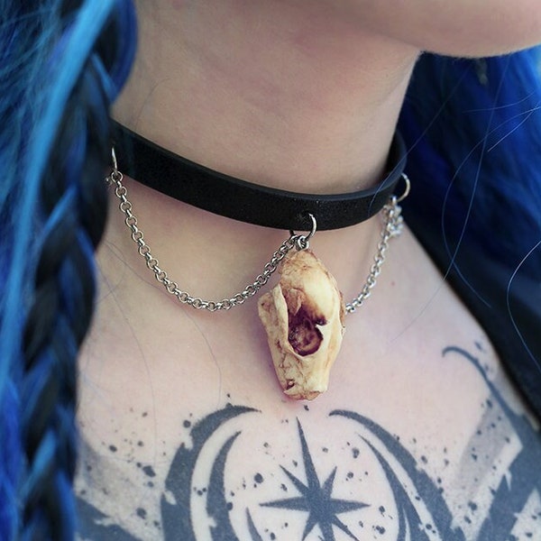 Bat skull choker Haloween gothic witchy jewellery