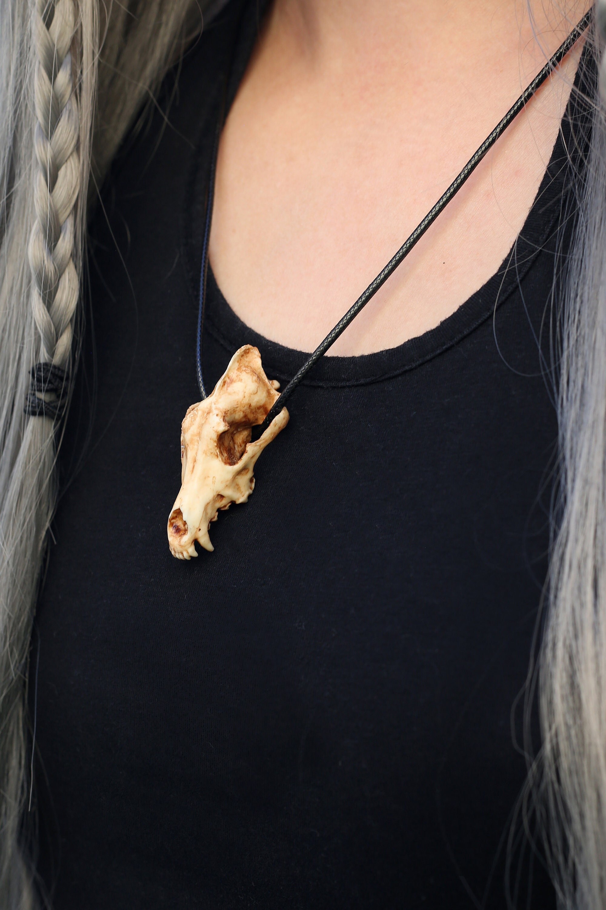 Wolf skull deals necklace