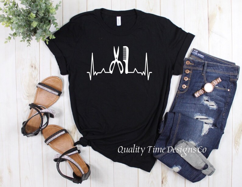 Hairstylist Heartbeat Unisex Jersey T Shirt Hairstylist Etsy