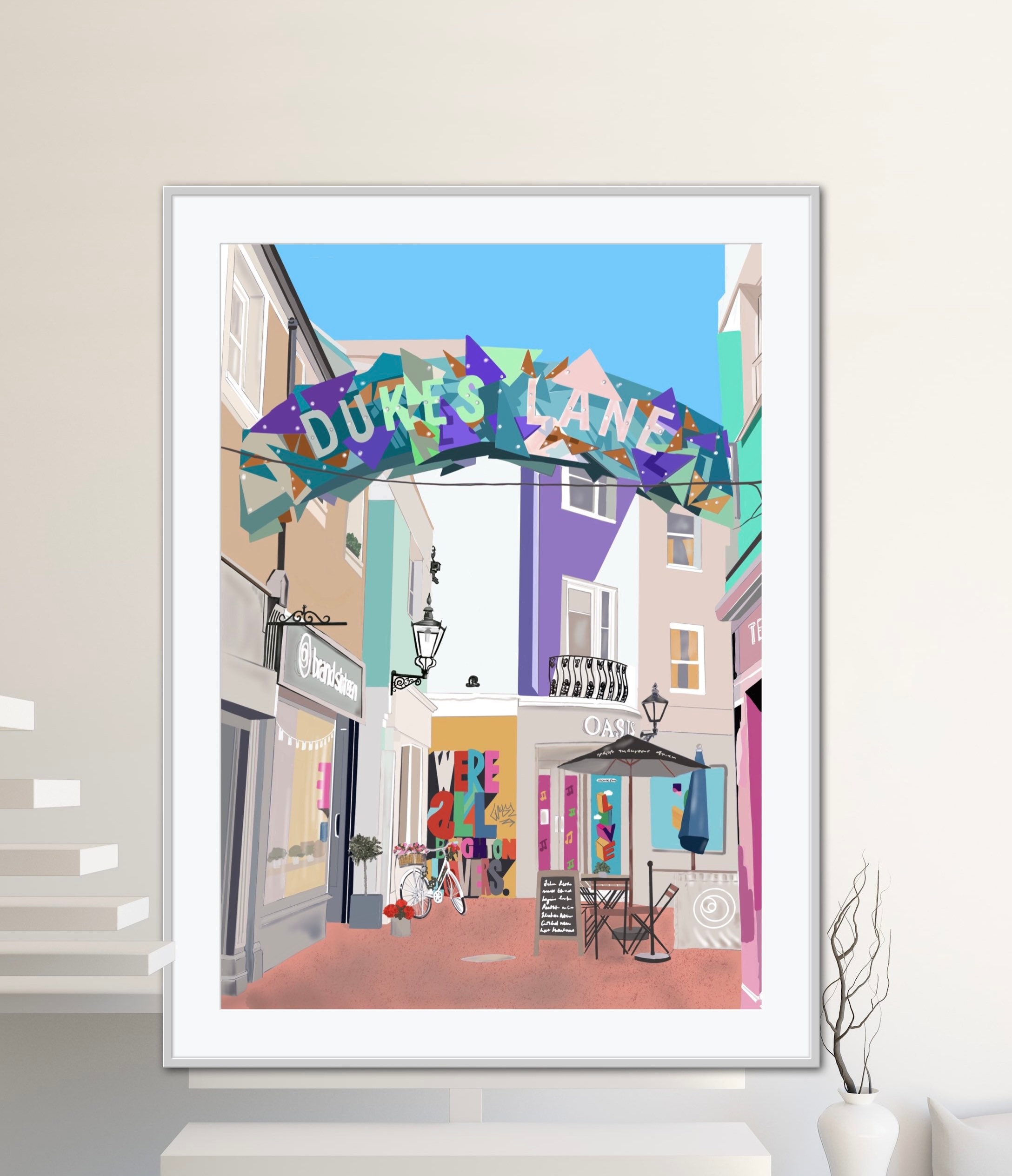 Brighton Dukes Lane/brighton Contemporary Art Print/brighton Lanes