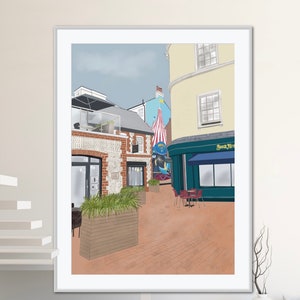 Brighton Art Print/Hannington Lane Wall Art/The Lanes/Brighton Wall Art/Brighton Illustration/Contemporary Art Print/Brighton & Hove