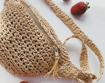 Raffia Belt Bag: Knitted Summer Bag