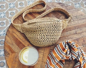 raffia fanny pack