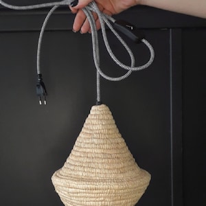 Straw lampshade, raffia lampshade, palm leaf lamp