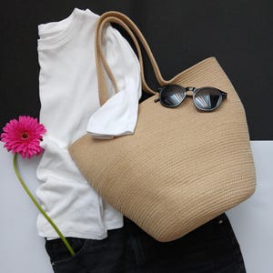 Basket Bag, Cotton Cord Bag