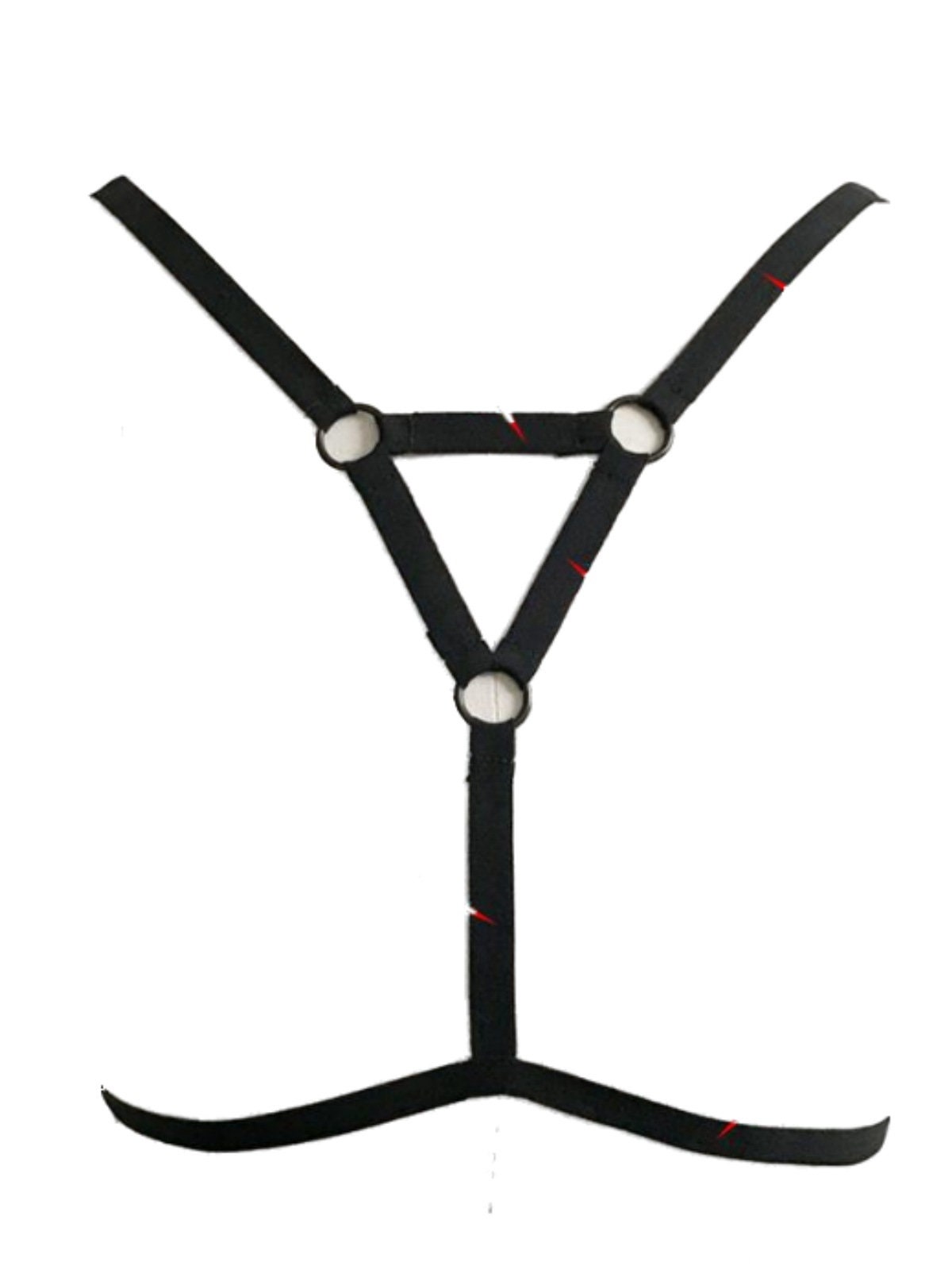 Black Harness Bra Size UK 8 Caged Open Cups Ouvert Strappy Peephole