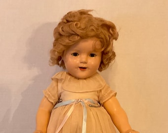 Shirley Temple 18” Composition Doll - Ruffled Organza Dress
